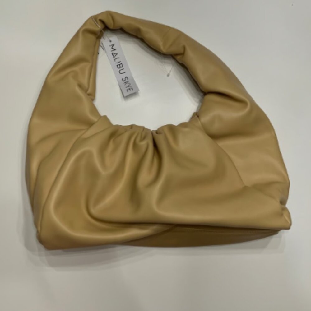 Malibu Skye Gathered Hobo Bag - Beige